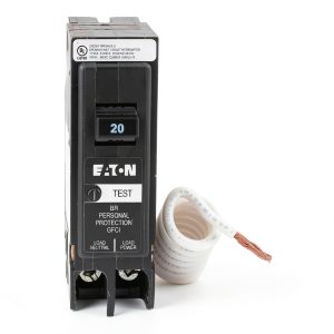 CUTLER HAMMER GFCI Circuit Breaker 20A Single Pole Pigtail Neutral UL-0