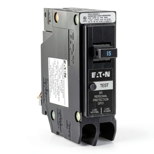 Cutler-Hammer 15 Amp Single Pole GFCI Circuit Breaker Plug-On Neutral-0