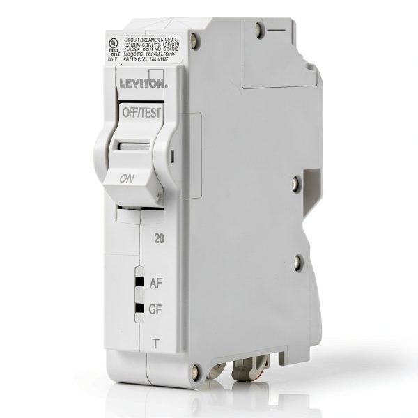 Leviton LB120-DFT 20A 1-Pole Plug-On AFCI/GFCI Circuit Breaker White-0