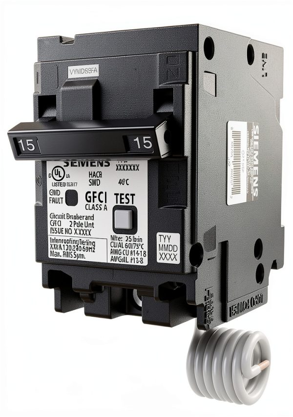 SIEMENS Q215GF Ground Fault Circuit Interrupter, 15 Amp, 2-Pole GFCI Circuit Breaker Replaces QF215A-0