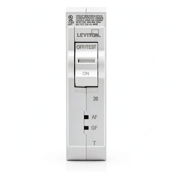 Leviton LB120-DFT 20A 1-Pole Plug-On AFCI/GFCI Circuit Breaker White-1