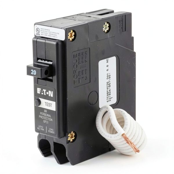 CUTLER HAMMER GFCI Circuit Breaker 20A Single Pole Pigtail Neutral UL-2