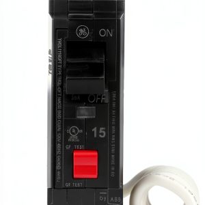 ABB Q-Line® THQL1115GFTP 15A Ground Fault Interrupter Circuit Breaker • 15 Amp Single Pole 120 VAC Ground Fault Breaker with Self-Test • Ground Fault Circuit Interrupter • Plug-in Mount Type-0
