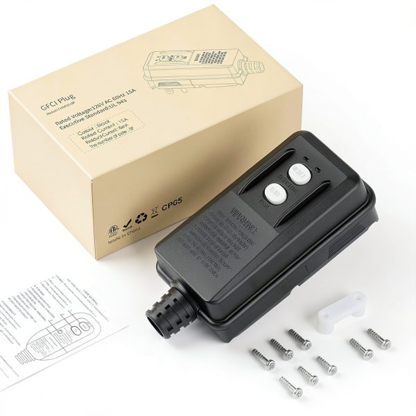 Auto-Monitoring GFCI Replacement Plug LOLARAN 15A Reset Black-6