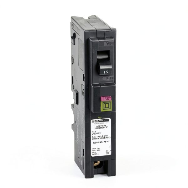 Square D Homeline Plug-On Neutral 15A CAFCI GFCI Circuit Breaker-0